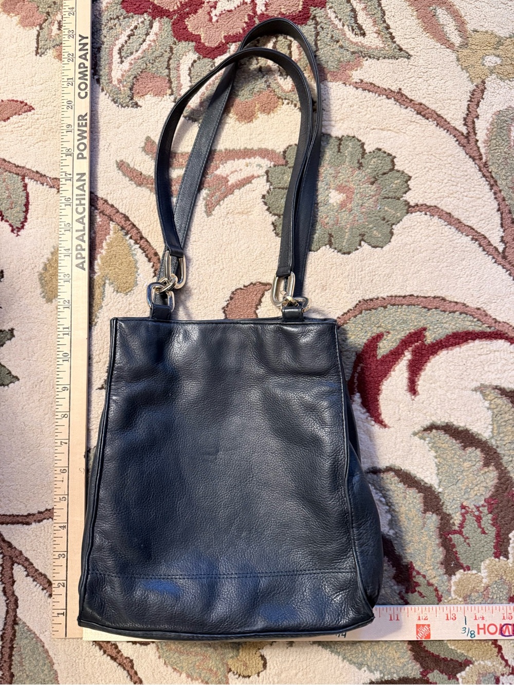 Laura Scott Black Leather Shoulder Bag